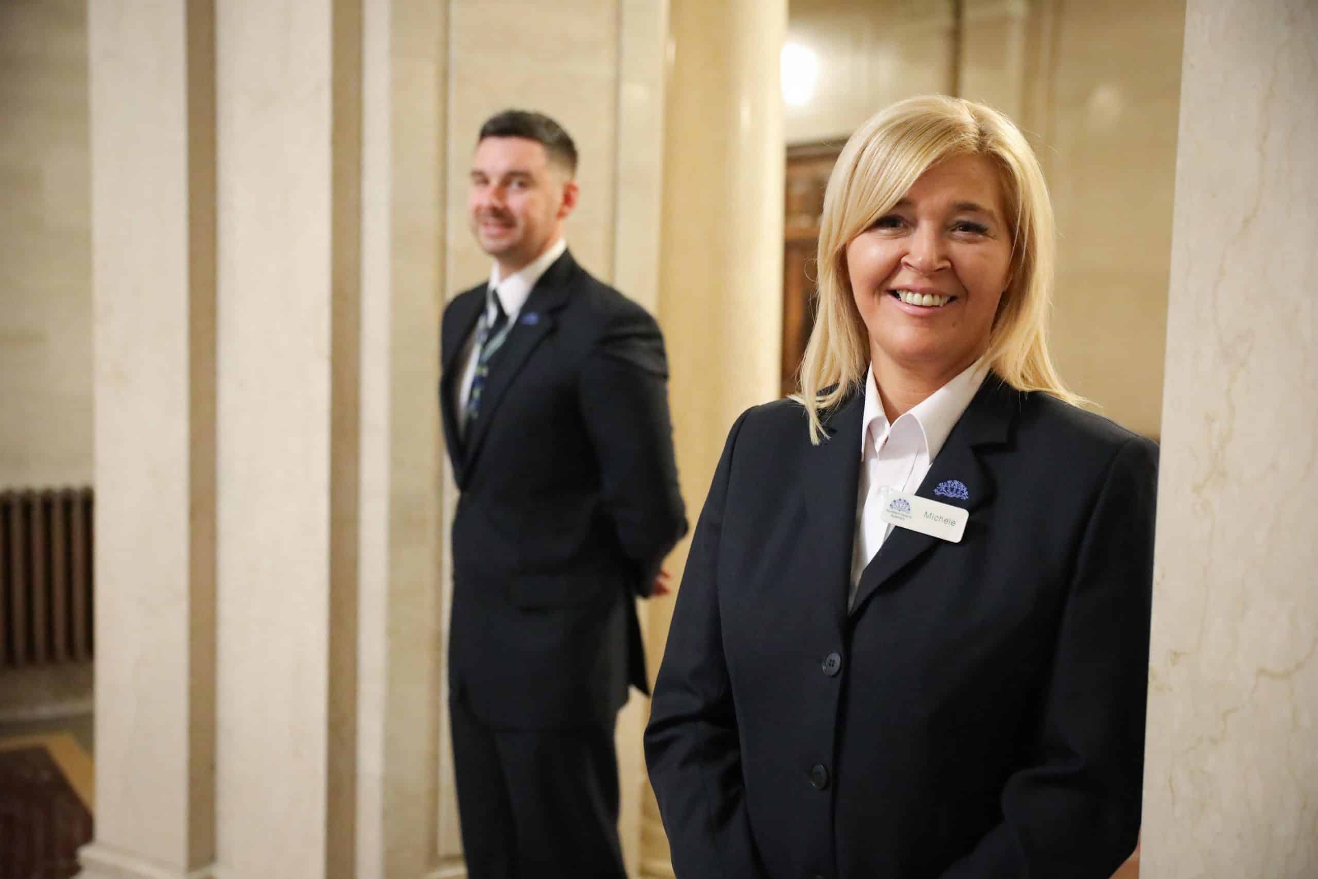 Friendly Ushers prepare to greet visitors to Parliament Buildings