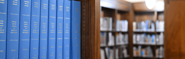 library books on a shelf
